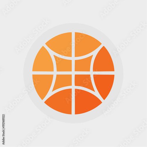 Basketball icon with orange lines on a light gray background