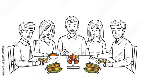 Group of People Eating Meal Together.
