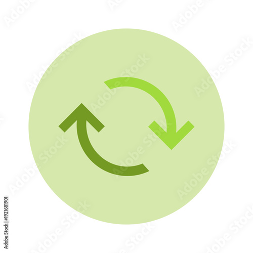 Vector of Icon Circular Refresh Arrows For User Interface_Circle Flat Icon