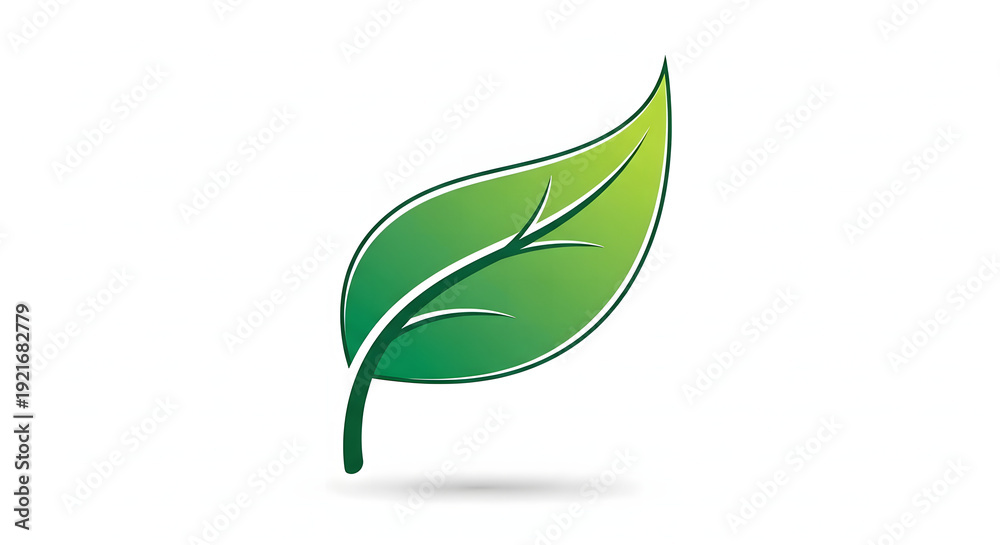 Fototapeta premium A green leaf illustration with gradient effect showcasing nature's beauty from a close-up viewpoint