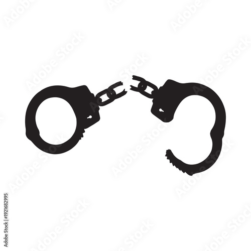 Broken handcuffs symbolize freedom escape and the end of restriction