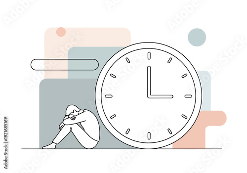 Person Feeling Overwhelmed by the Passage of Time and Stress of Deadlines with Clock Symbolizing Pressure