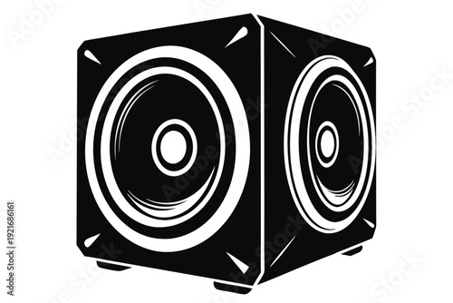 sound speaker silhouette line art vector illustration