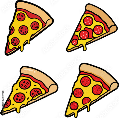 Deliciously cheesy pepperoni pizza slices, a popular fast food choice perfect for any casual dining occasion