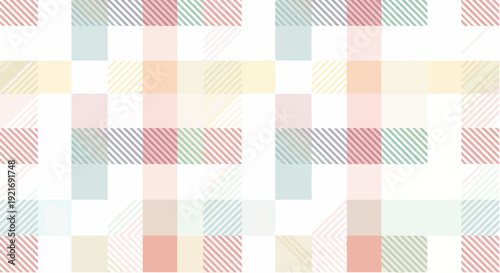 Seamless geometric patchwork with gentle colors and smooth repeating rhythm
