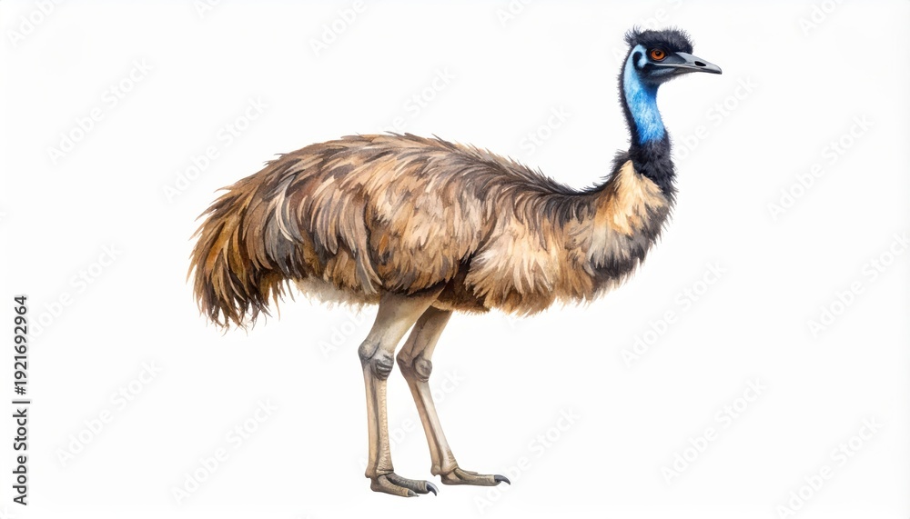 Fototapeta premium Majestic emu bird long legs long neck flightless beauty observe emu s unique long legs and graceful neck clearly