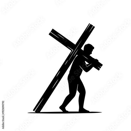 A person carrying a cross