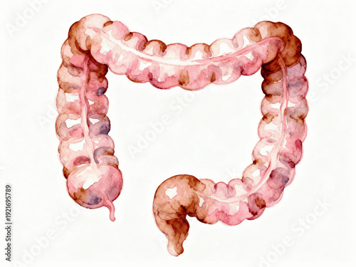 Body’s Waste Way large intestine isolated watercolor vector illustration svg