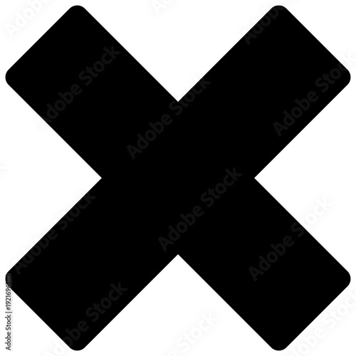 Cross. Black-filled vector icon.