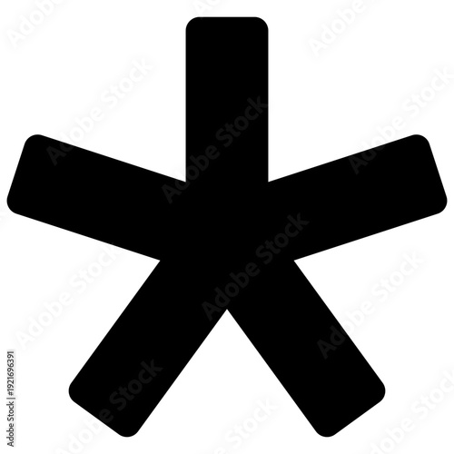 Asterisk. Black-filled vector icon.