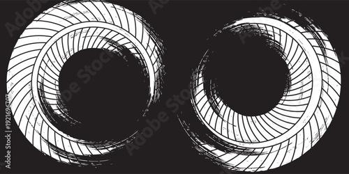 Tire treads, wheel textures, tire marks - auto racing, motocross, drift, rally, off-road and more. modern grunge.