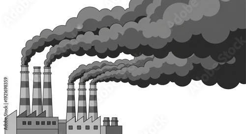 Industrial Factory with Pollution Emmissions.