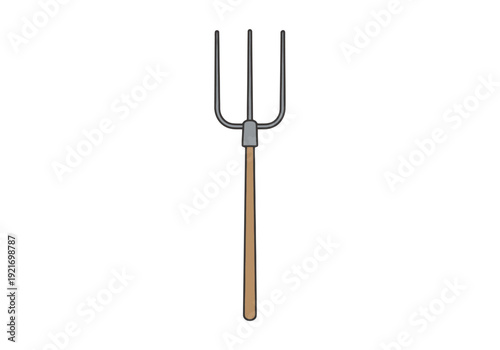 Farming Tool Garden Implement With Metal Tines And Wooden Handle Isolated On White Background Agricultural Equipment For Cultivating Soil Preparing