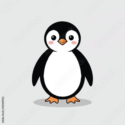 adorable penguin illustration isolated on neutral background