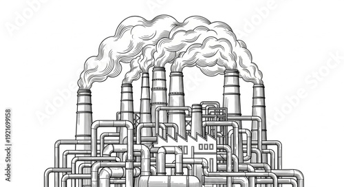 Industrial Factory with Pollution Emission.