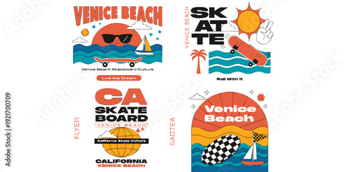 USA, US, U.S, United States - Venice Beach Skate Culture – California Skateboarding Graphics, Surf Vibes & Urban Street Art Designs
