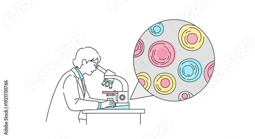 Scientist Examining Specimen Through Microscope.