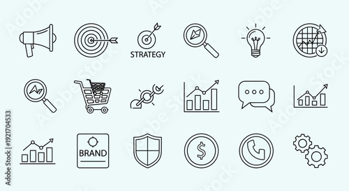 Business Strategy and Marketing Icons Collection.