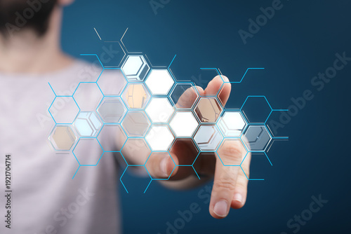 Hand interacting with digit...