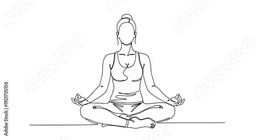 Woman Practicing Yoga Meditation in Lotus Position.