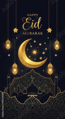 Wallpaper Mural Festive golden greeting adorns a dark background above an intricately decorated silhouette of religious architecture Torontodigital.ca