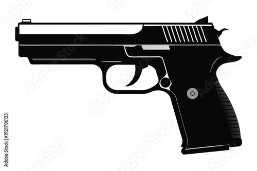sig sauer p226 silhouette line art vector illustration