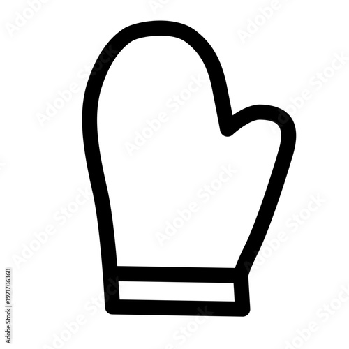 Hand drawn kitchen glove illustration in simple doodle style. Perfect for kitchen design, cooking blogs, recipe books, restaurant branding, food packaging, culinary infographics, and home cooking conc