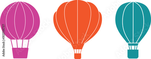  hot air balloons graphic design