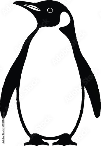 detailed penguin silhouette icon for arctic wildlife