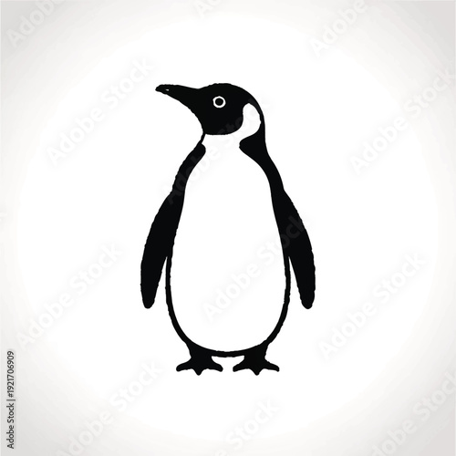penguin silhouette icon isolated on light background