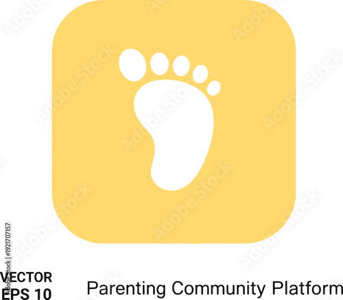 Baby Footprint Icon Vector Graphic.