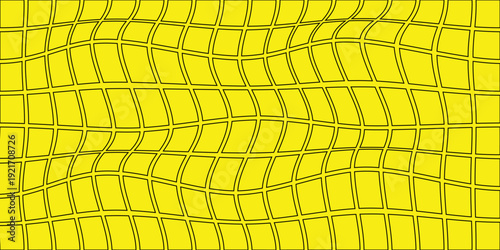 abstract simple black outline square wave pattern on yellow for banner poster background.