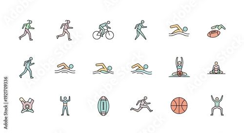 Various Sports Icons and Symbols Collection.