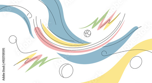 Abstract Colorful Waves and Lines Design Element.