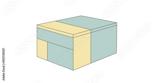 3D Cube Geometric Shape Illustration Design.