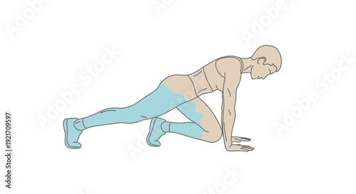 Woman Doing Push Up Exercise Illustration.