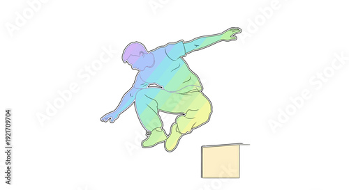 Man Doing Skateboard Trick in Mid Air.