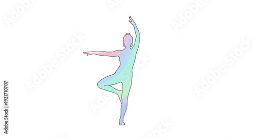 Woman Practicing Yoga in Elegant Pose.