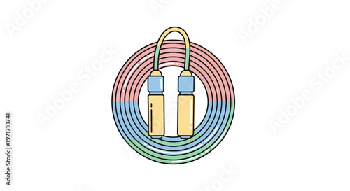 Colorful Jump Rope Illustration with Handles.