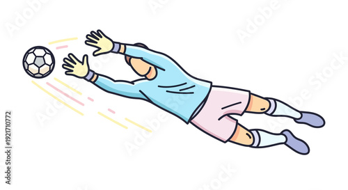 Goalkeeper Catching Soccer Ball in Action.