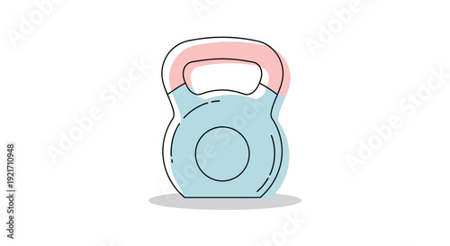 Kettlebell Illustration Fitness Equipment Weight Training.
