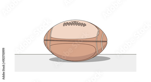 American Football Ball on White Surface.