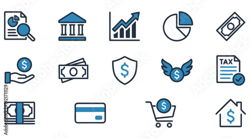 Financial with blue and dark blue accents finance money
