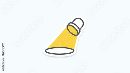 Spotlight yellow beam illuminating stage for theatre performance, cartoon style vector illustration.