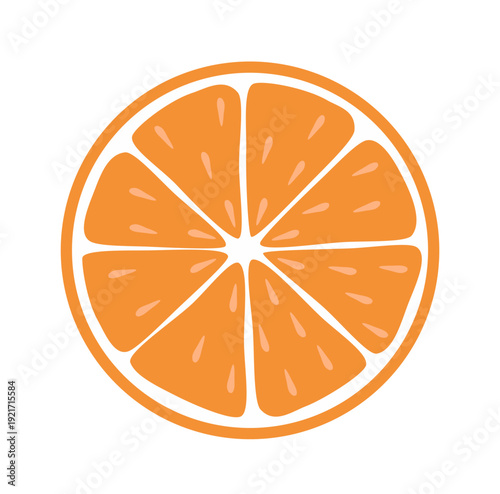 slice of orange on white background