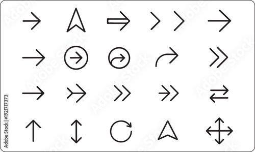 Compass navigation arrow icons set, navigation compass arrow symbol pack, modern compass arrow concept white background vector interface design professional commercial project usage