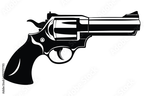 ruger redhawk silhouette line art vector illustration