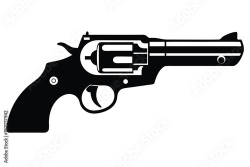 ruger redhawk silhouette line art vector illustration