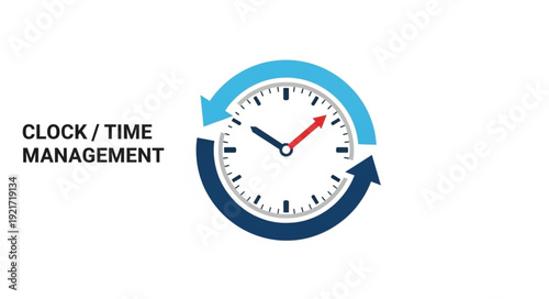 Clock with Arrows Symbolizing Time Management and Efficiency.