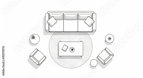 Living Room Furniture Layout Blueprint.